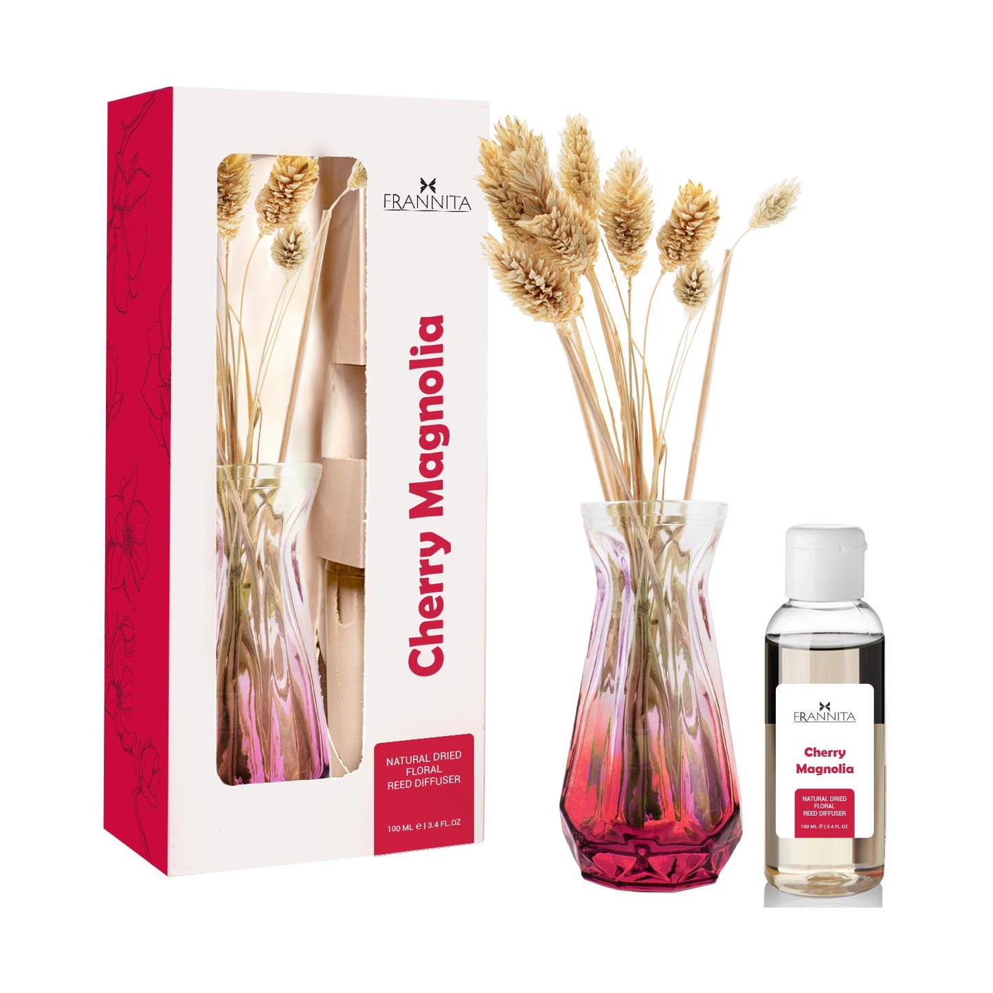 Frannita Raumduft mit Vase Magnolia Kirsche