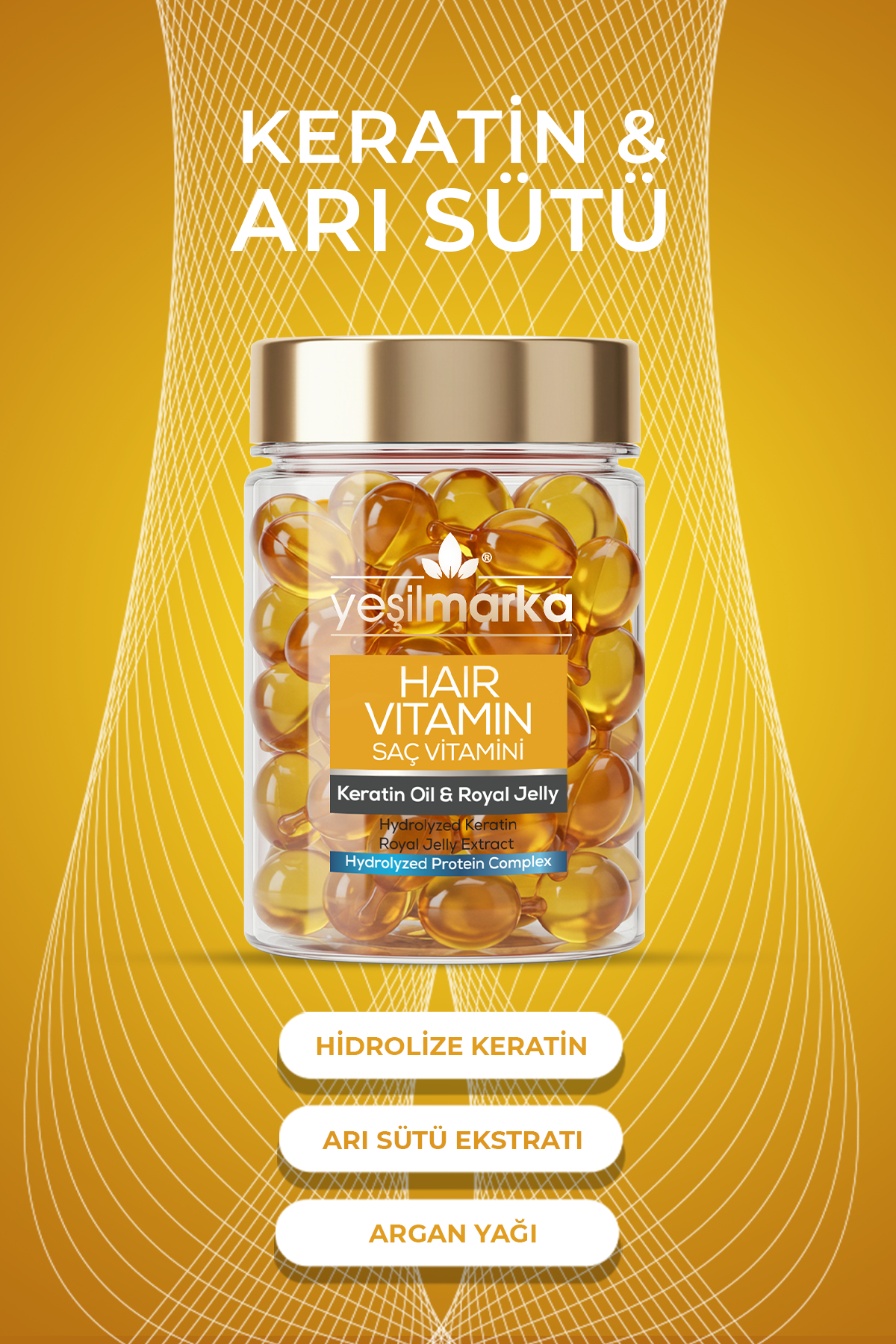 Haar Vitamin mit Keratin, Arganöl & Wespenmilchextrakt